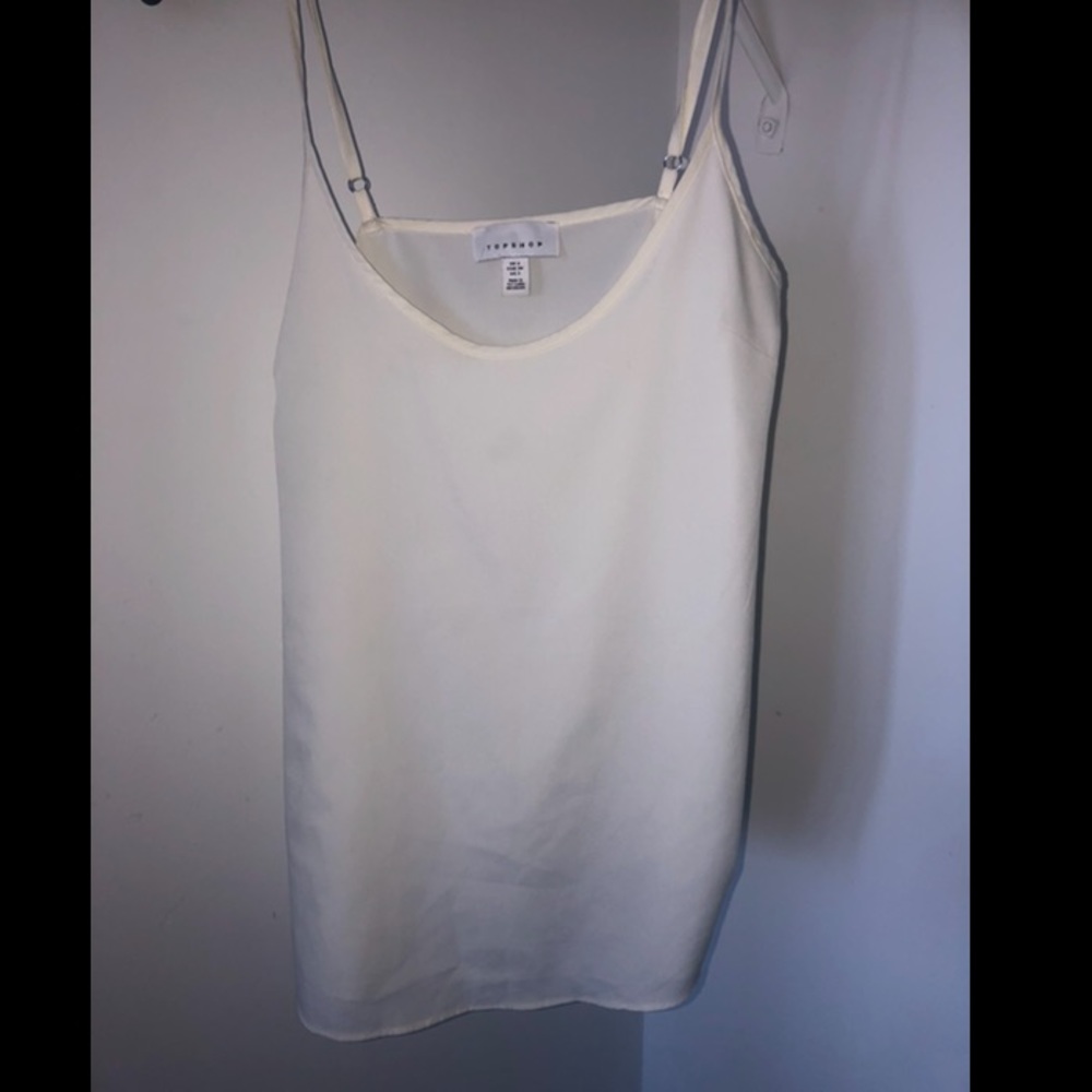 Topshop White Adjustable Camisole Tank Size 2